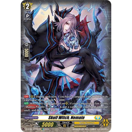 Vanguard_TCG_card_D-BT05_SP06EN_SP_Skull_Witch_Nemain_Triumphant_Return_of_the_Brave_Heroes