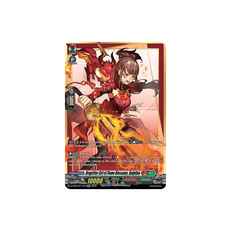 Vanguard_TCG_card_D-BT05_SP13EN_SP_Dragritter_Girl_of_Flame_Blossoms_Radylina_Triumphant_Return_of_the_Brave_Heroes