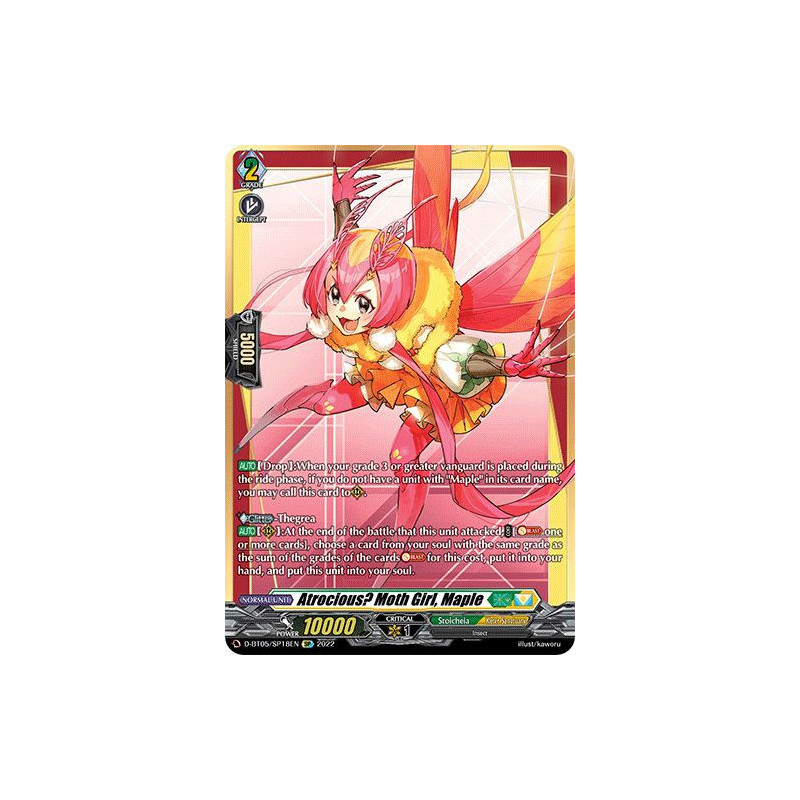 Vanguard_TCG_card_D-BT05_SP18EN_SP_Atrocious?_Moth_Girl_Maple_Triumphant_Return_of_the_Brave_Heroes