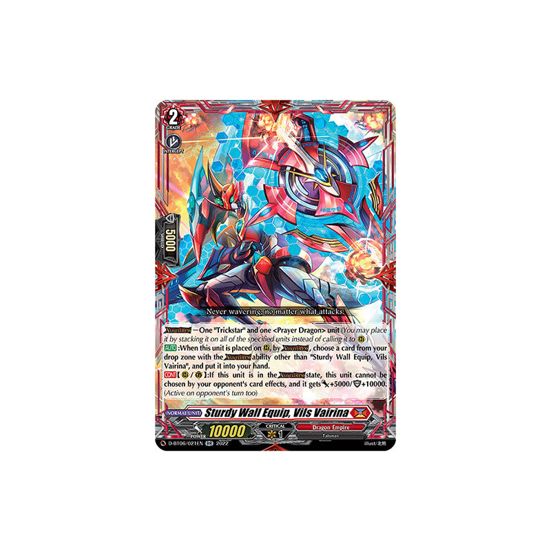Vanguard_TCG_card_D-BT06_021EN_RR_Sturdy_Wall_Equip_Vils_Vairina_Blazing_Dragon_Reborn
