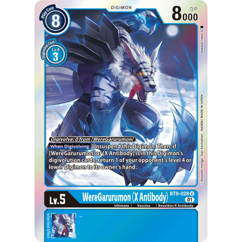 Digimon_TCG_BT9-028_WereGarurumon_(X_Antibody)_Rare_X_Record_Card_Game