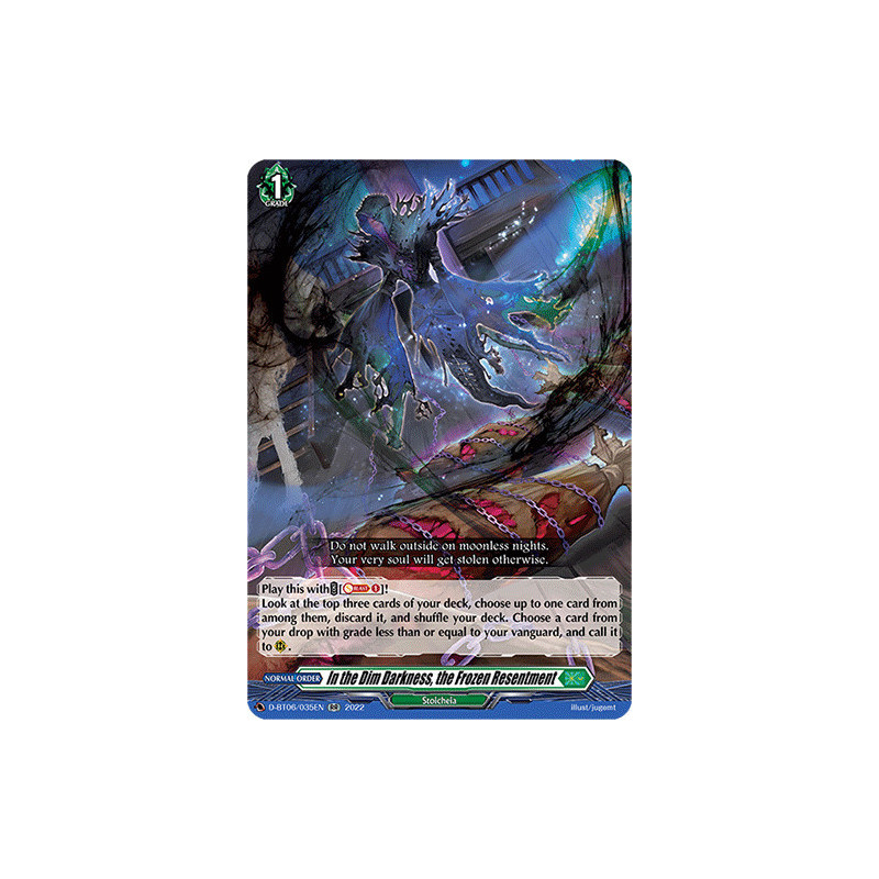 Vanguard_TCG_card_D-BT06_035EN_RR_In_the_Dim_Darkness_the_Frozen_Resentment_Blazing_Dragon_Reborn