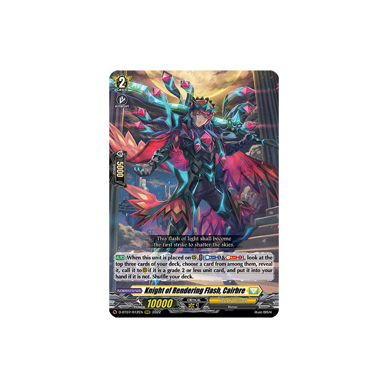 Vanguard_TCG_card_D-BT07_012EN_RRR_Knight_of_Rendering_Flash_Cairbre_Raging_Flames_Against_Emerald_Storm