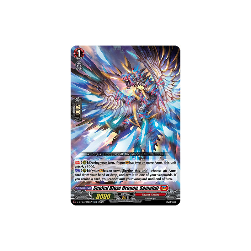Vanguard_TCG_card_D-BT07_018EN_RR_Sealed_Blaze_Dragon_Samahdi_Raging_Flames_Against_Emerald_Storm