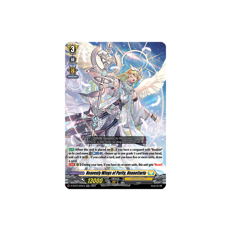 Vanguard_TCG_card_D-BT07_025EN_RR_Heavenly_Wings_of_Purity_Honnettaria_Raging_Flames_Against_Emerald_Storm