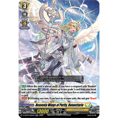 Vanguard_TCG_card_D-BT07_025EN_RR_Heavenly_Wings_of_Purity_Honnettaria_Raging_Flames_Against_Emerald_Storm