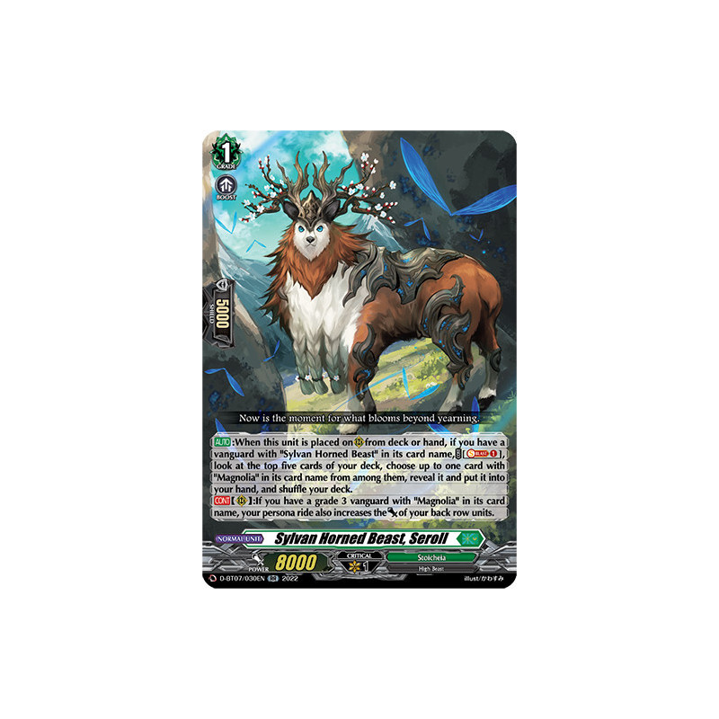 Vanguard_TCG_card_D-BT07_030EN_RR_Sylvan_Horned_Beast_Seroll_Raging_Flames_Against_Emerald_Storm