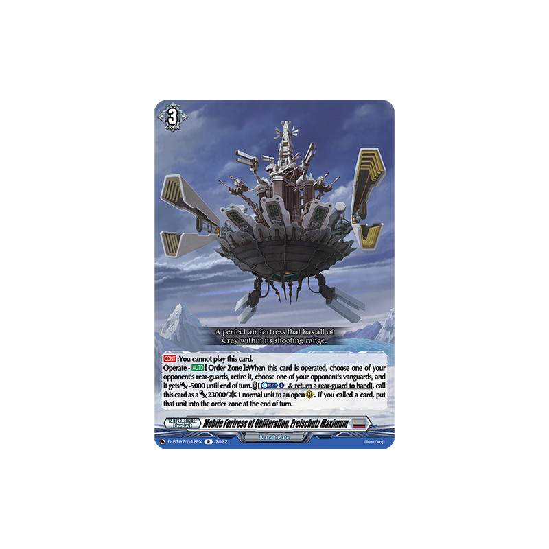 Vanguard_TCG_card_D-BT07_042EN_R_Mobile_Fortress_of_Obliteration_Freischutz_Maximum_Raging_Flames_Against_Emerald_Storm