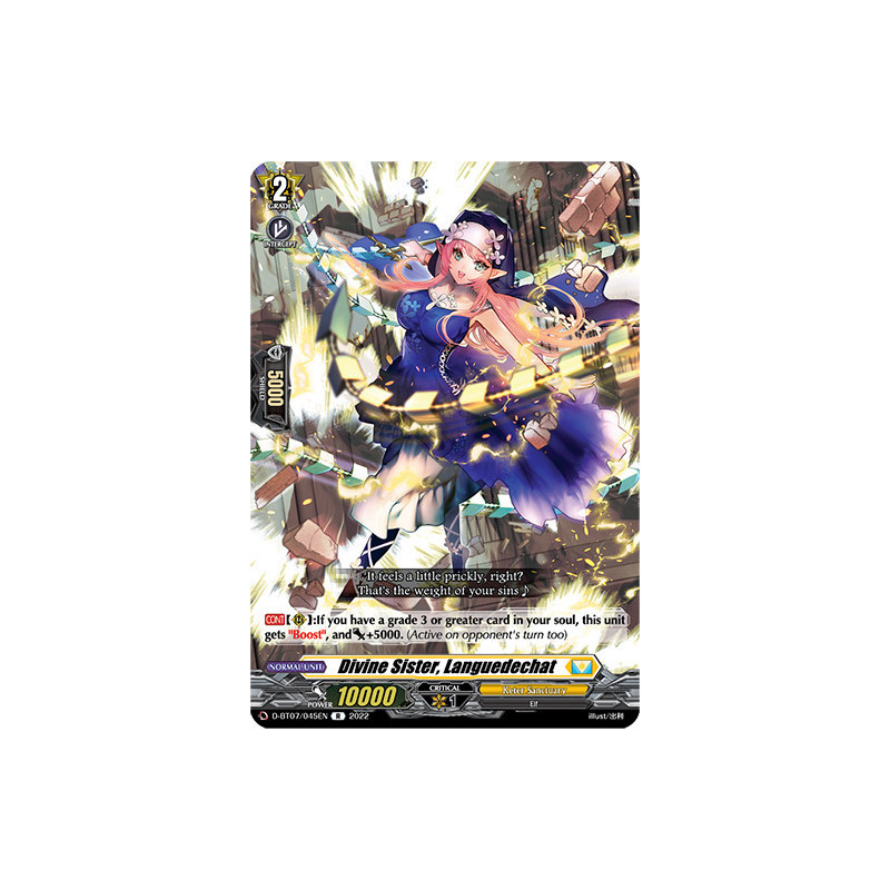 Vanguard_TCG_card_D-BT07_045EN_R_Divine_Sister_Languedechat_Raging_Flames_Against_Emerald_Storm