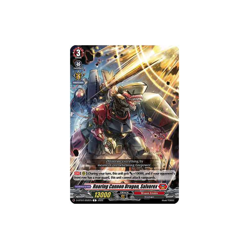 Vanguard_TCG_card_D-BT07_052EN_C_Roaring_Cannon_Dragon_Salvorex_Raging_Flames_Against_Emerald_Storm