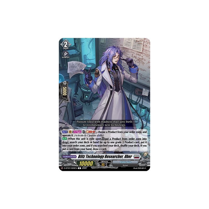 Vanguard_TCG_card_D-BT07_069EN_C_Blitz_Technology_Researcher_Uber_Raging_Flames_Against_Emerald_Storm