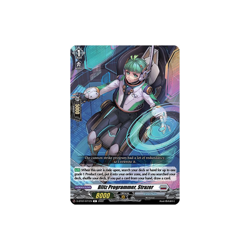 Vanguard_TCG_card_D-BT07_071EN_C_Blitz_Programmer_Strazer_Raging_Flames_Against_Emerald_Storm