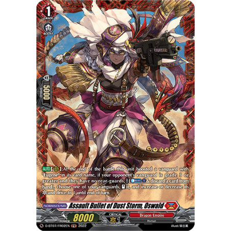 Vanguard_TCG_card_D-BT07_FR02EN_FR_Assault_Bullet_of_Dust_Storm_Oswald_Raging_Flames_Against_Emerald_Storm