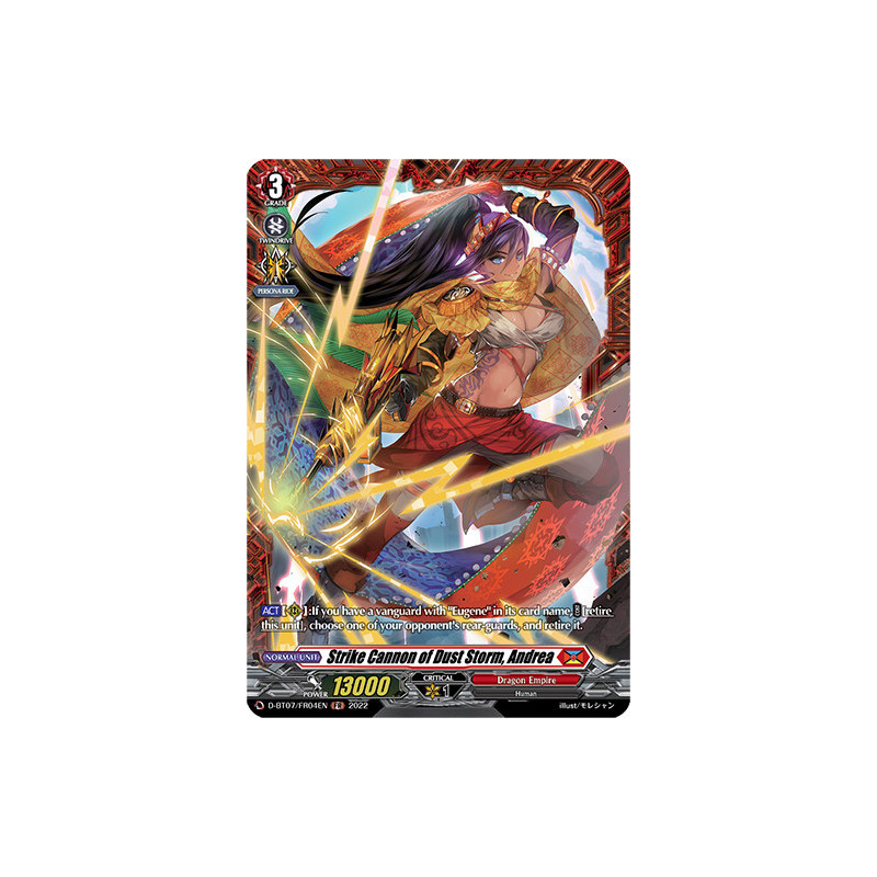 Vanguard_TCG_card_D-BT07_FR04EN_FR_Strike_Cannon_of_Dust_Storm_Andrea_Raging_Flames_Against_Emerald_Storm