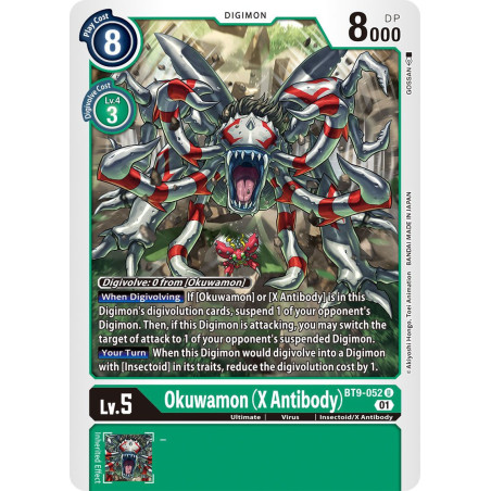 Digimon_TCG_BT9-052_Okuwamon_(X_Antibody)_Uncommon_X_Record_Card_Game