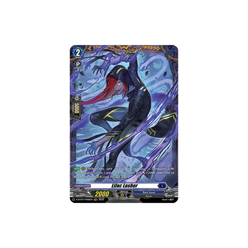 Vanguard_TCG_card_D-BT07_FR08EN_FR_Lilac_Lasher_Raging_Flames_Against_Emerald_Storm