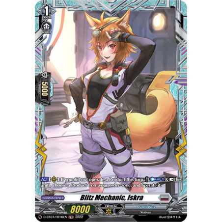 Vanguard_TCG_card_D-BT07_FR16EN_FR_Blitz_Mechanic_Iskra_Raging_Flames_Against_Emerald_Storm