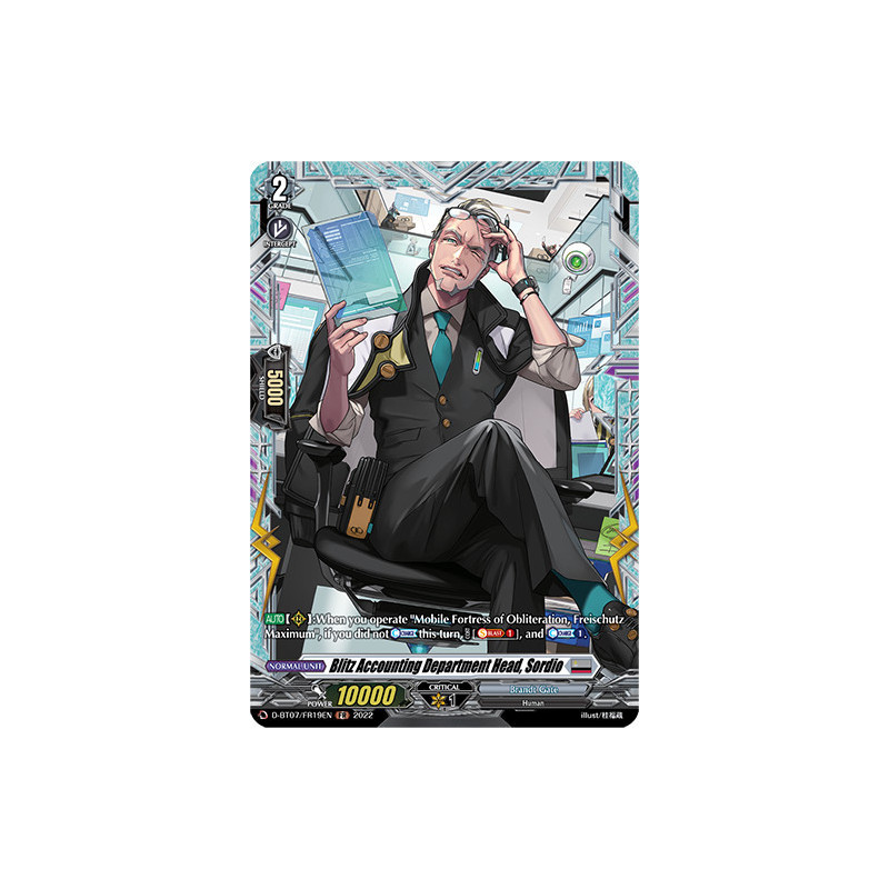 Vanguard_TCG_card_D-BT07_FR19EN_FR_Blitz_Accounting_Department_Head_Sordio_Raging_Flames_Against_Emerald_Storm