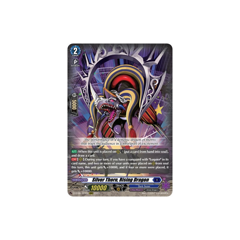 Vanguard_TCG_card_D-BT08_004EN_RRR_Silver_Thorn_Rising_Dragon_Minerva_Rising
