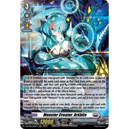 Vanguard_TCG_card_D-BT08_005EN_RRR_Monster_Creator_Arkhite_Minerva_Rising