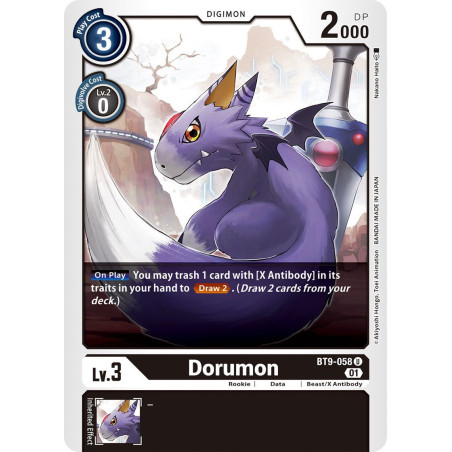 Digimon_TCG_BT9-058_Dorumon_Uncommon_X_Record_Card_Game