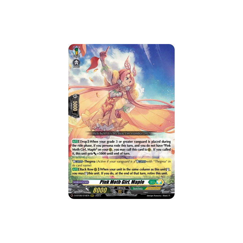 Vanguard_TCG_card_D-BT08_016EN_RRR_Pink_Moth_Girl_Maple_Minerva_Rising