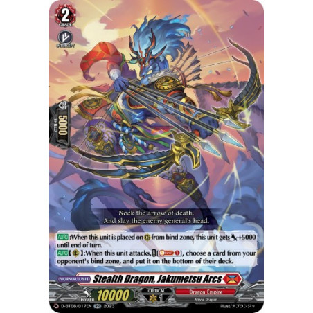 Vanguard_TCG_card_D-BT08_017EN_RR_Stealth_Dragon_Jakumetsu_Arcs_Minerva_Rising
