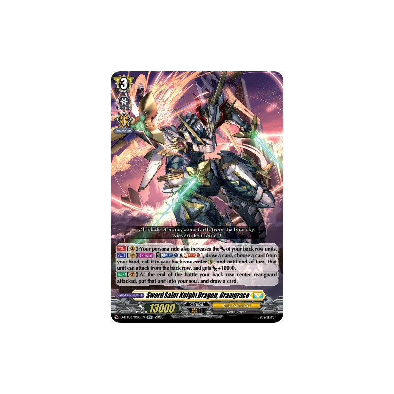 Vanguard_TCG_card_D-BT08_026EN_RR_Sword_Saint_Knight_Dragon_Gramgrace_Minerva_Rising