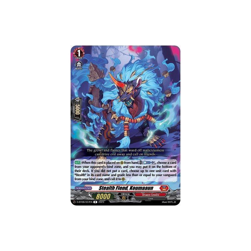 Vanguard_TCG_card_D-BT08_037EN_R_Stealth_Fiend_Koumaaun_Minerva_Rising