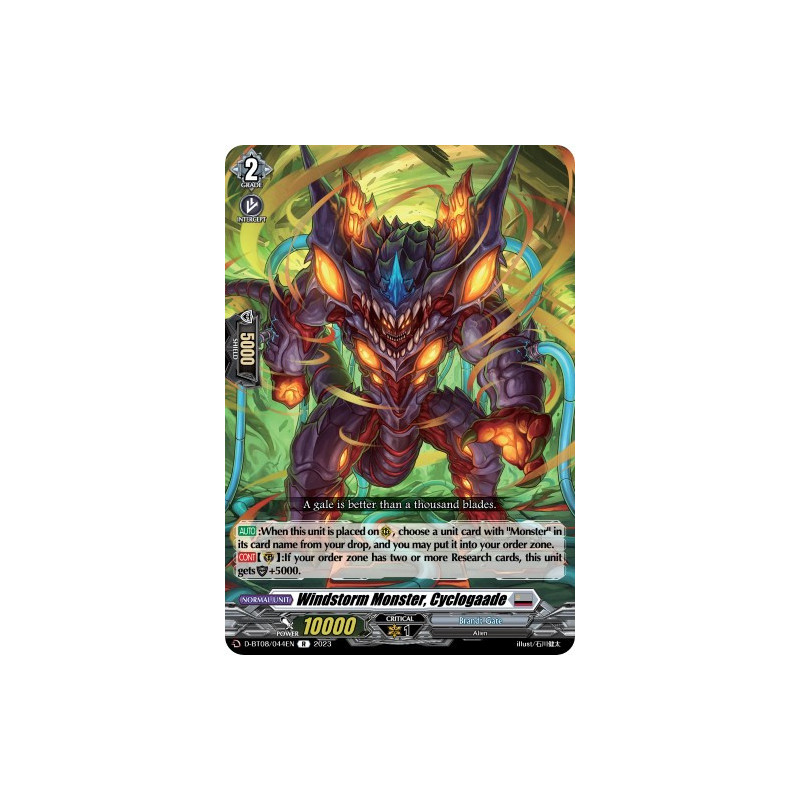 Vanguard_TCG_card_D-BT08_044EN_R_Windstorm_Monster_Cyclogaade_Minerva_Rising