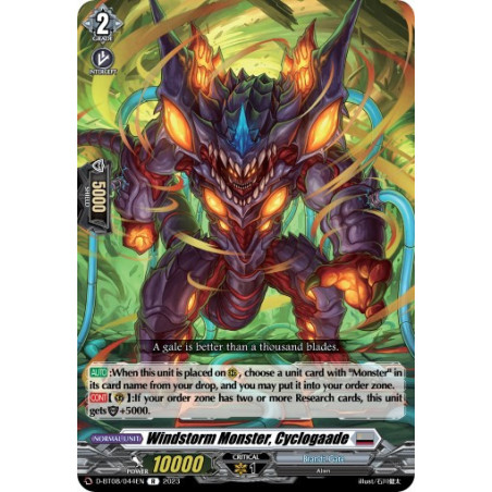 Vanguard_TCG_card_D-BT08_044EN_R_Windstorm_Monster_Cyclogaade_Minerva_Rising