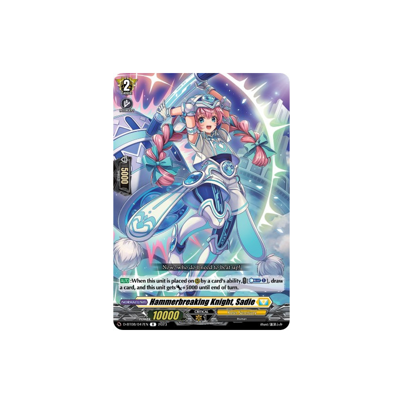 Vanguard_TCG_card_D-BT08_047EN_R_Hammerbreaking_Knight_Sadie_Minerva_Rising