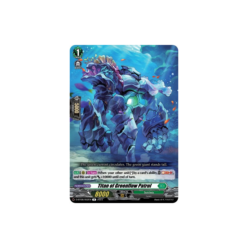 Vanguard_TCG_card_D-BT08_052EN_R_Titan_of_Greenflow_Patrol_Minerva_Rising