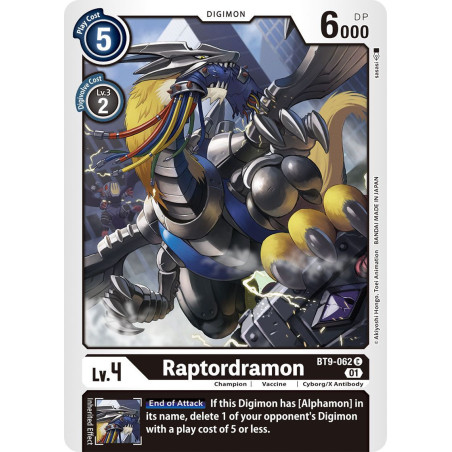 Digimon_TCG_BT9-062_Raptordramon_Common_X_Record_Card_Game