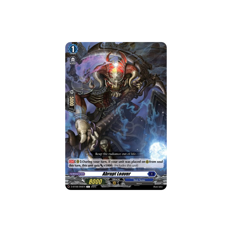 Vanguard_TCG_card_D-BT08_066EN_C_Abrupt_Leaver_Minerva_Rising