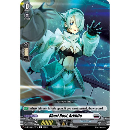 Vanguard_TCG_card_D-BT08_077EN_C_Short_Rest_Arkhite_Minerva_Rising