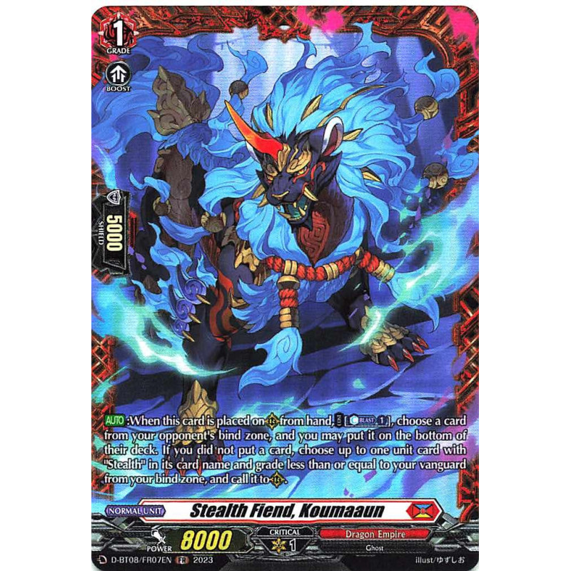 Vanguard_TCG_card_D-BT08_FR07EN_FR_Stealth_Fiend_Koumaaun_Minerva_Rising