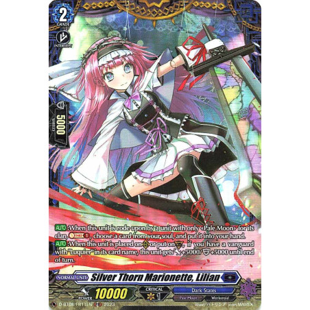 Vanguard_TCG_card_D-BT08_FR11EN_FR_Silver_Thorn_Marionette_Lilian_Minerva_Rising