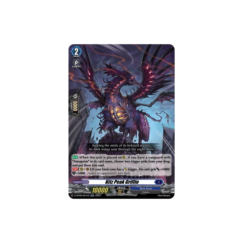 Vanguard_TCG_card_D-BT09_021EN_RR_Kitz_Peak_Griffin_Dragontree_Invasion