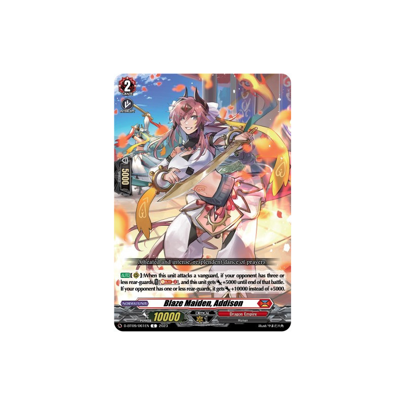 Vanguard_TCG_card_D-BT09_061EN_C_Blaze_Maiden_Addison_Dragontree_Invasion