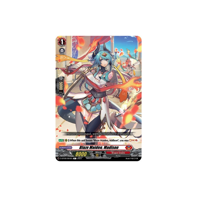 Vanguard_TCG_card_D-BT09_064EN_C_Blaze_Maiden_Madison_Dragontree_Invasion