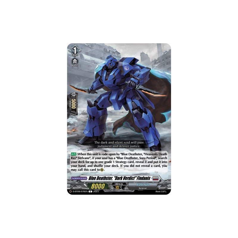 Vanguard_TCG_card_D-BT09_076EN_C_Blue_Deathster_Dark_Verdict_Findanis_Dragontree_Invasion
