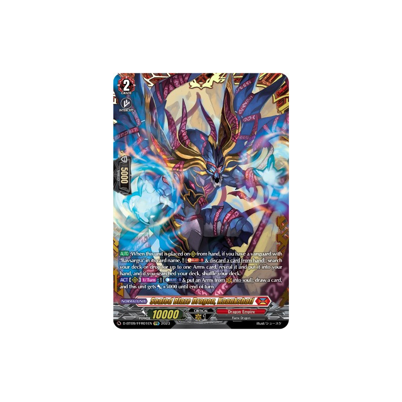 Vanguard_TCG_card_D-BT09_FFR01EN_FFR_Sealed_Blaze_Dragon_Kaankshati_Dragontree_Invasion