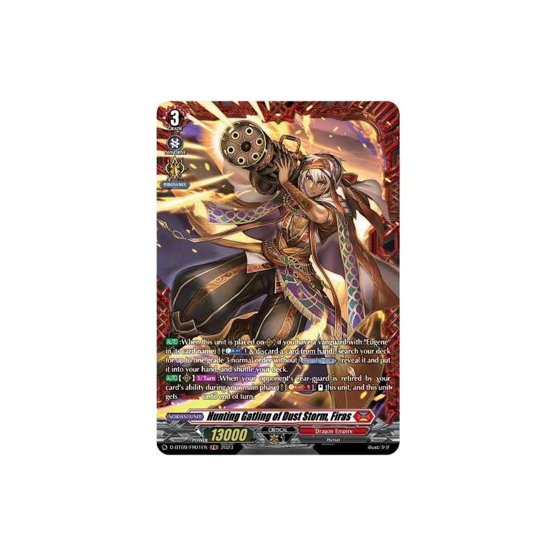 Vanguard_TCG_card_D-BT09_FR01EN_FR_Hunting_Gatling_of_Dust_Storm_Firas_Dragontree_Invasion
