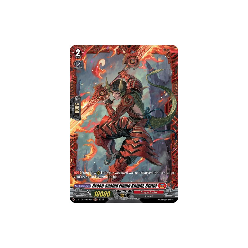 Vanguard_TCG_card_D-BT09_FR05EN_FR_Green-scaled_Flame_Knight_Statol_Dragontree_Invasion