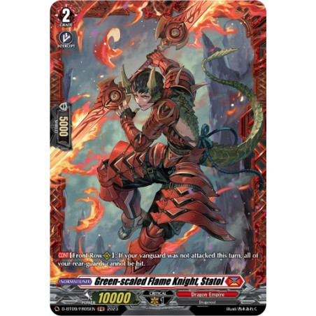 Vanguard_TCG_card_D-BT09_FR05EN_FR_Green-scaled_Flame_Knight_Statol_Dragontree_Invasion