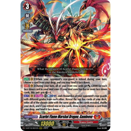 Vanguard_TCG_card_D-BT10_001EN_RRR_Scarlet_Flame_Marshal_Dragon_Gandeeva_Dragon_Masquerade