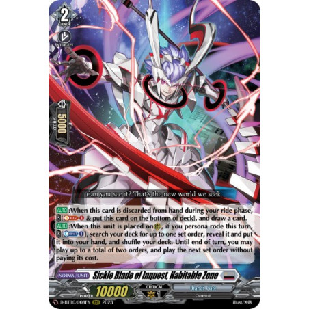Vanguard_TCG_card_D-BT10_008EN_RRR_Sickle_Blade_of_Inquest_Habitable_Zone_Dragon_Masquerade