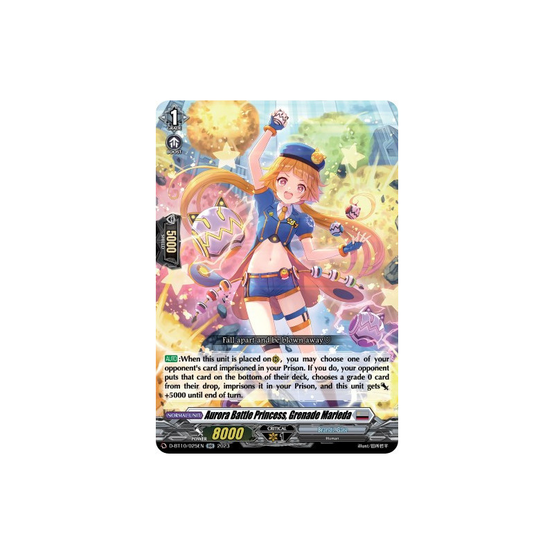 Vanguard_TCG_card_D-BT10_025EN_RR_Aurora_Battle_Princess_Grenade_Marieda_Dragon_Masquerade