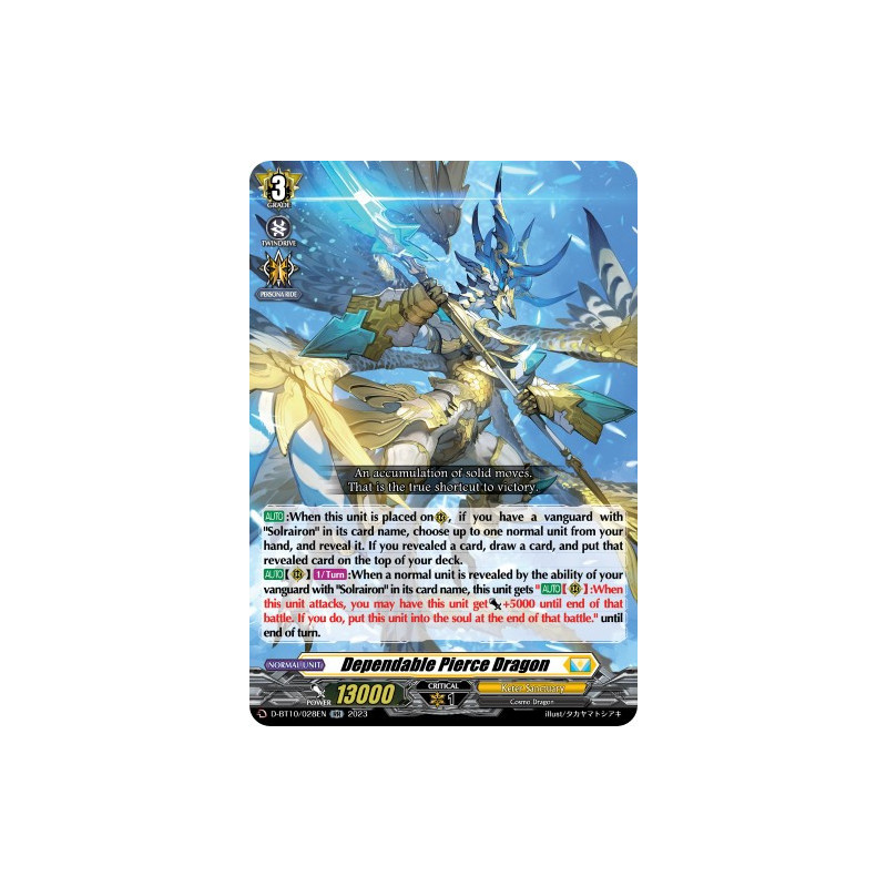 Vanguard_TCG_card_D-BT10_028EN_RR_Dependable_Pierce_Dragon_Dragon_Masquerade